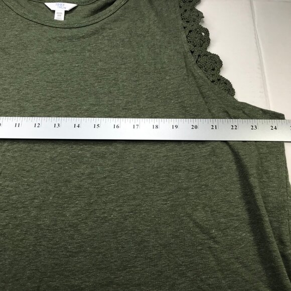 Time and Tru Women's Size 3XL 22 Crochet Trim Tank Top Green New With Tags - Picture 10 of 14